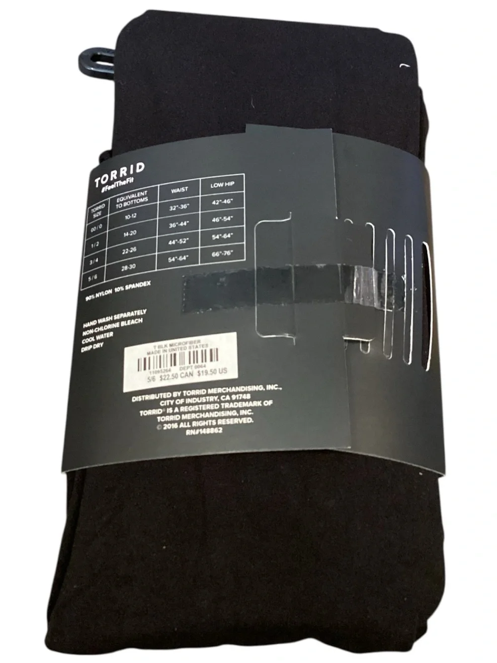 NEW Torrid Black Microfiber Tights Size 5/6 (fits 28-30 bottoms)